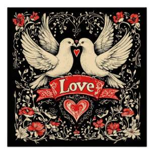 Póster Diseño de Love Doves