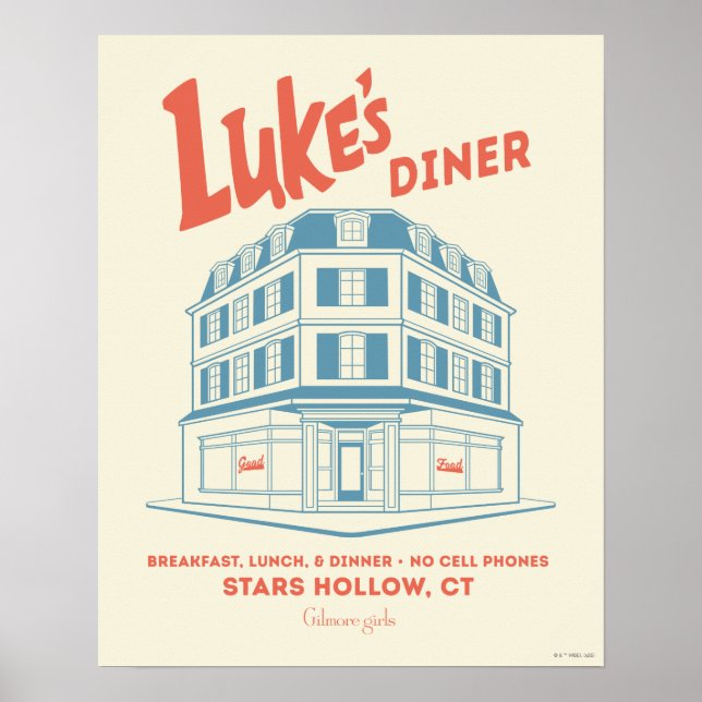 Póster Diseño de Luke's Diner Stars Hollow (Frente)
