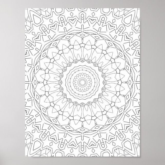 Póster Diseño de Mandala de Pétalos de Estrella Radiante (Frente)