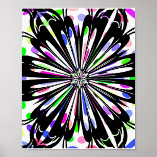 Póster diseño de mandala floral