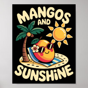 Póster Diseño de Mango para Hombres Mujeres Veganos Amant
