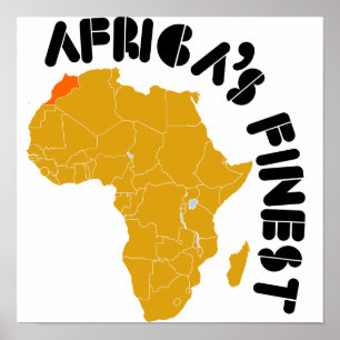 Póster Diseño de mapas de Marruecos y África
