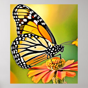 Póster Diseño de mariposa monarca