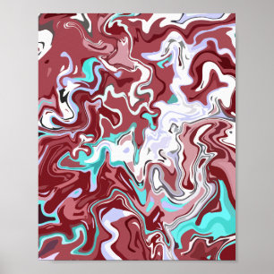 Póster Diseño de mármol fluido abstracto multicolor