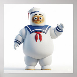 Póster Diseño de Marshmallow Monster Sailor