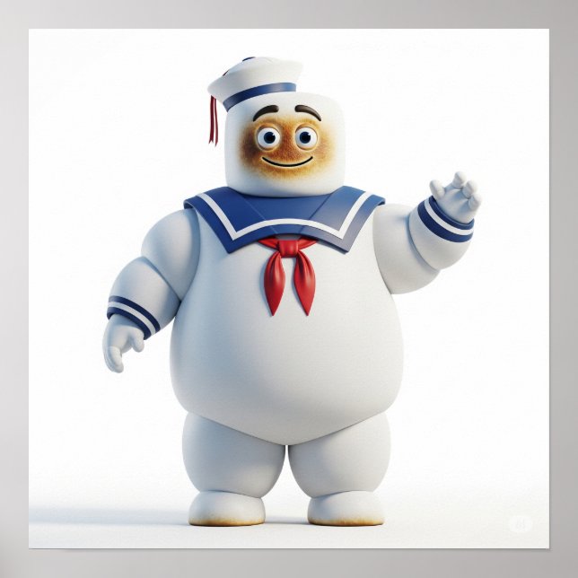 Póster Diseño de Marshmallow Monster Sailor (Frente)