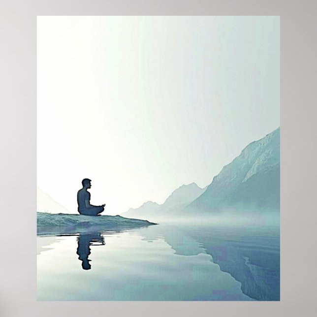 Póster Diseño de Meditación Pacífica de Mountain Zen (Frente)