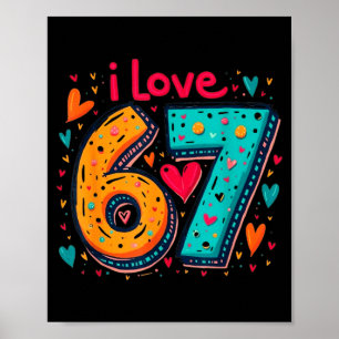 Póster Diseño de meme divertido Clic 67 Me encanta seis s