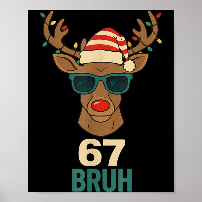 Póster Diseño de meme divertido de Navidad 67 Seis Siete  (Frente)