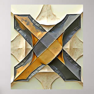 Póster Diseño de metal dorado abstracto