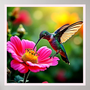Póster Diseño de Momentos de Colibrí Mágico