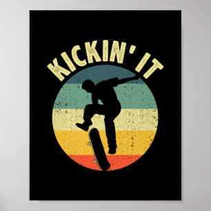 Póster Diseño de monopatín vintage para niños y niñas