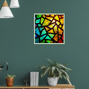 Póster Diseño de mosaico de luz abstracto vibrante