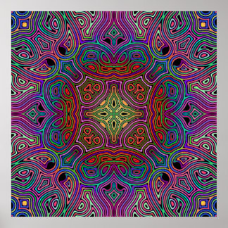 Póster diseño de mosaico multicolor abstracto