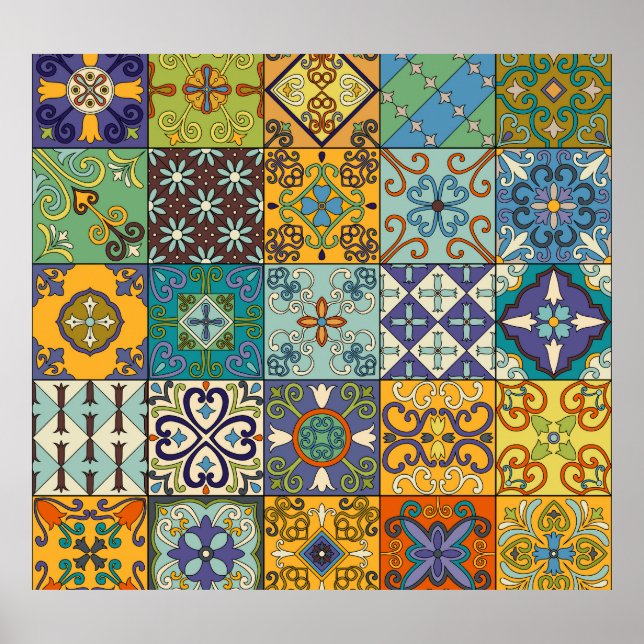 Póster Diseño de mosaicos de talavera portuguesa (Frente)