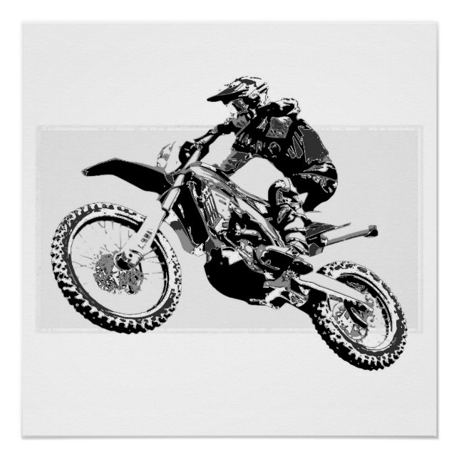 Póster Diseño de Motocross Racer (Anverso)