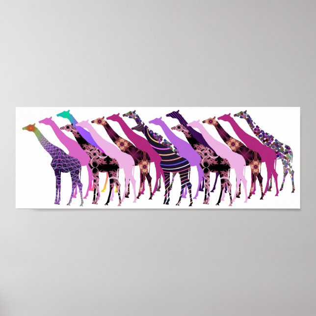 Póster Diseño de muchas jirafas 2 (Frente)