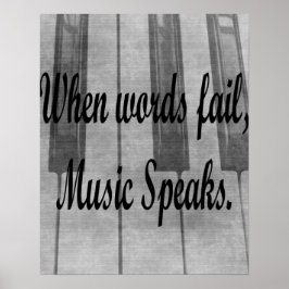 Póster diseño de música de piano de error de palabras