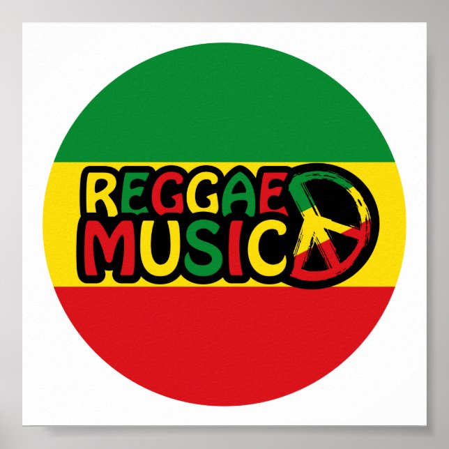 Póster Diseño de música reggae con estilo rastafari y col (Frente)