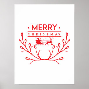 Póster Diseño de navidades con renos