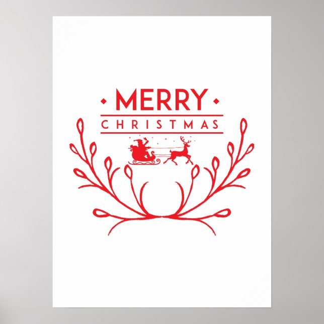 Póster Diseño de navidades con renos (Frente)