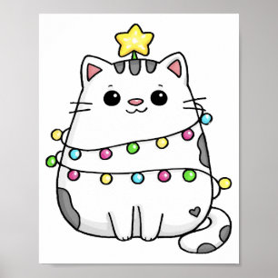 Póster Diseño de Navidades de felino