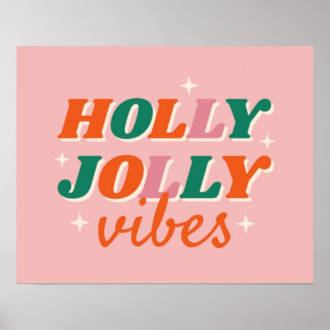 Póster Diseño de Navidades de Fun Holly Jolly Vibes (Frente)