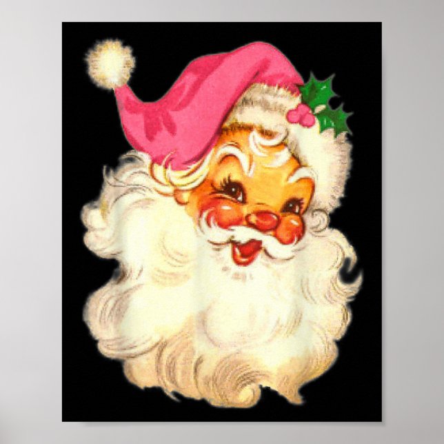 Póster Diseño de Navidades rosados de divertida época San (Frente)