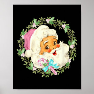 Póster Diseño de Navidades rosados de Santa Claus