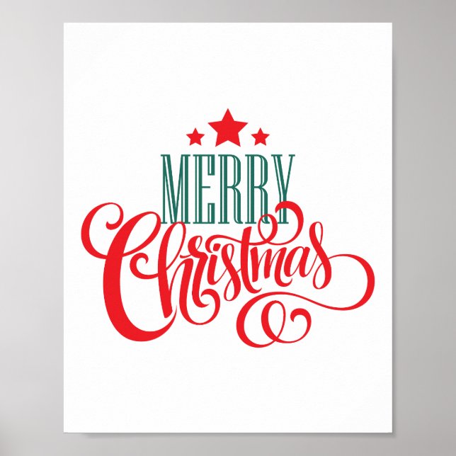 Póster Diseño de navidades y estrellas (Frente)