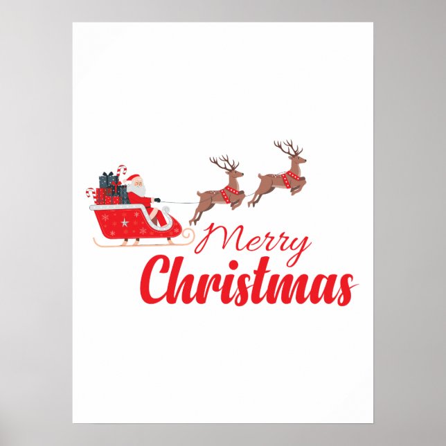 Póster Diseño de navidades y renos (Frente)