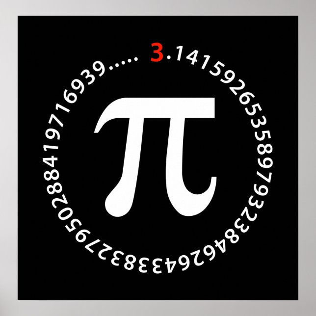 Póster Diseño de número Pi (Frente)