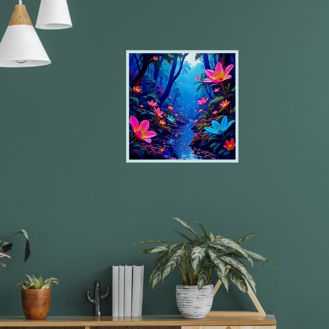 Póster Diseño de oasis de jungla etérea brillante (Salón 1)