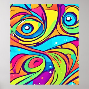 Póster Diseño de ojos vibrantes abstractos