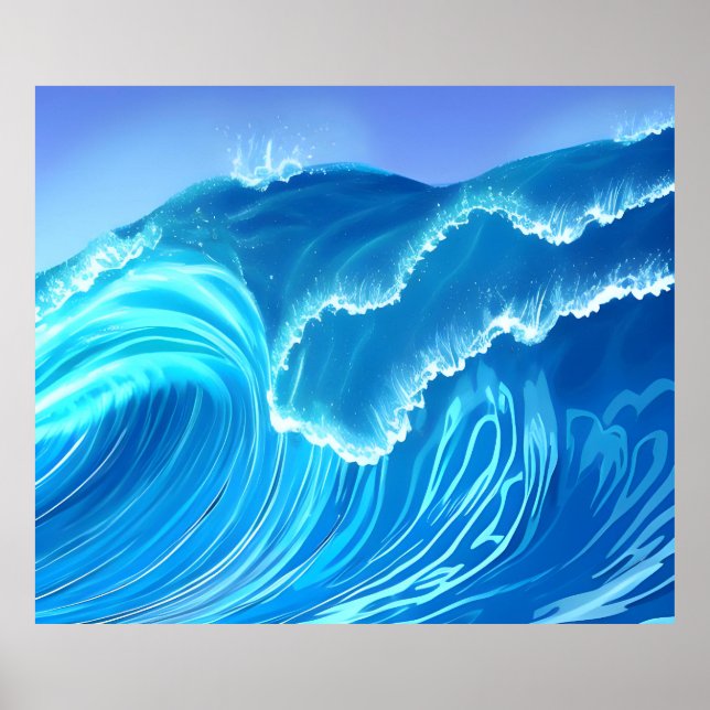 Póster Diseño de olas de mar - Ola de flujo (Frente)