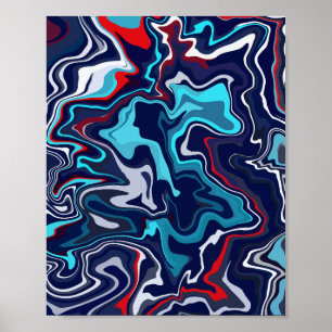 Póster Diseño de onda fluida abstracta