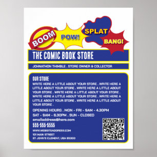 Póster Diseño de Onomatopoyía - Tienda de historietas/col