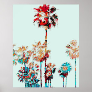 Póster Diseño de palmeras de playa 243