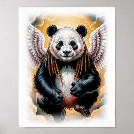 Póster Diseño de Panda Ángel Jamaicano en un
