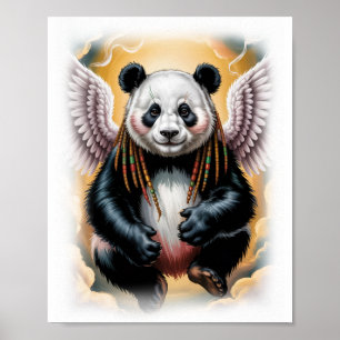 Póster Diseño de Panda Ángel Jamaicano en un