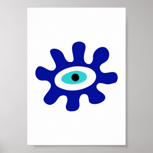 Póster Diseño de pantalla azul moderna de ojos griegos (Frente)