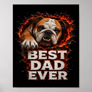 Póster Diseño de papá divertido día del padre de perro de