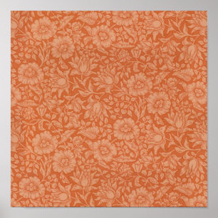 Póster Diseño de papel pintado floral de malva de William