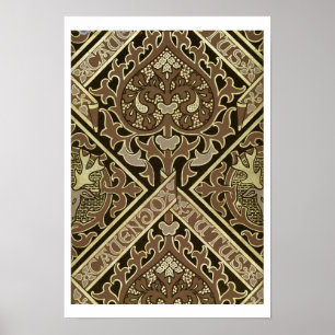 Póster Diseño de papel tapiz eclesiástico de mosaico