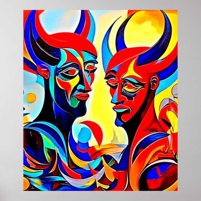 Póster Diseño de pares de espíritus vivos (Frente)