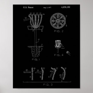 Póster Diseño de patente de objetivo de cesta de disco go