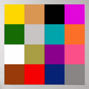 Póster Diseño de patrón de bloques de color audaz y color