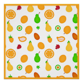 Póster Diseño de patrón de frutas exóticas