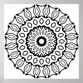 Póster Diseño de Patrón de Mandala con Arco Ornamentado y