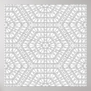 Póster Diseño de Patrón de Mandala con Mosaico de Triángu